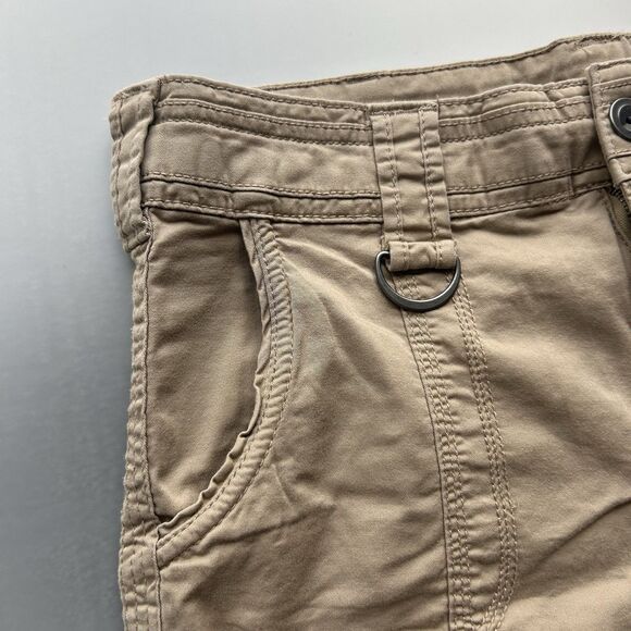 Style & Co Womens Cargo Bermuda Shorts 10P Petite Beige Button Pockets High Rise - Picture 3 of 12